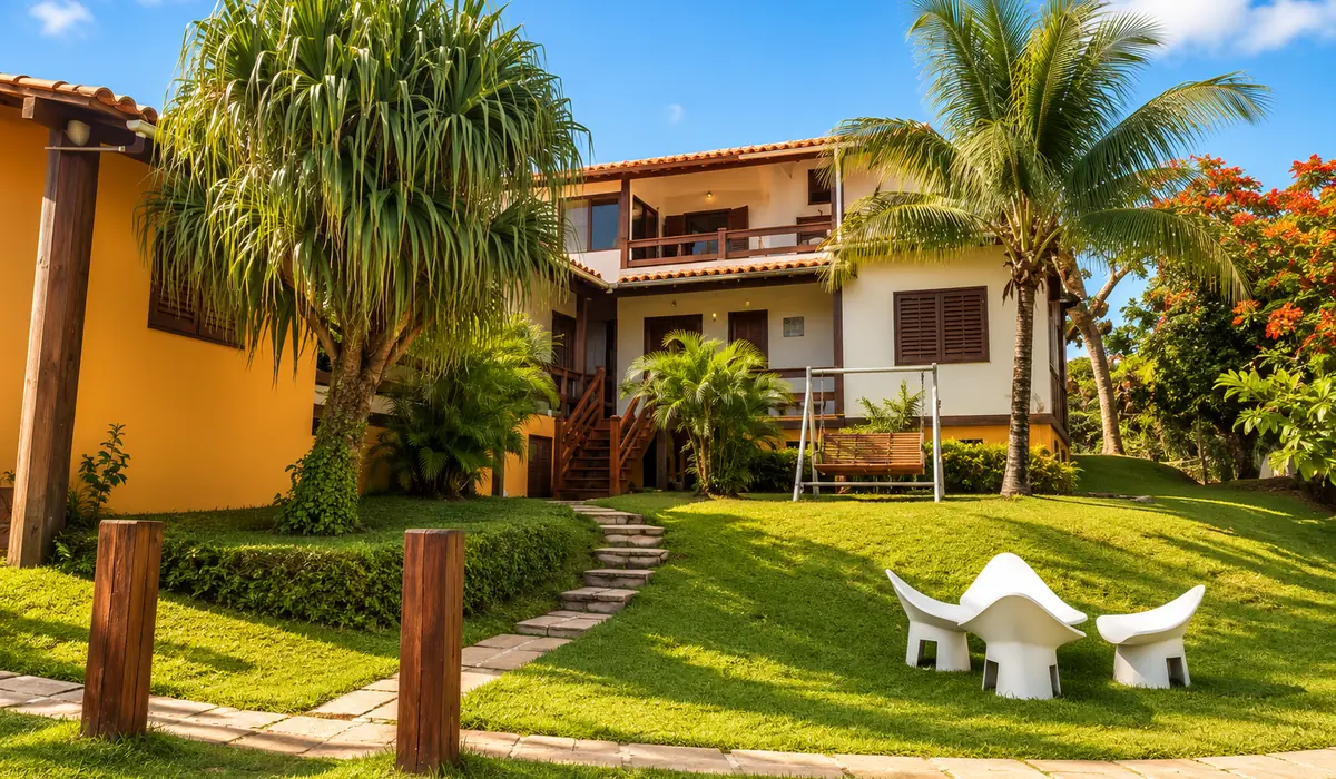 Ambiente acolhedor da Pousada Aloha Búzios próxima à Praia de Geribá