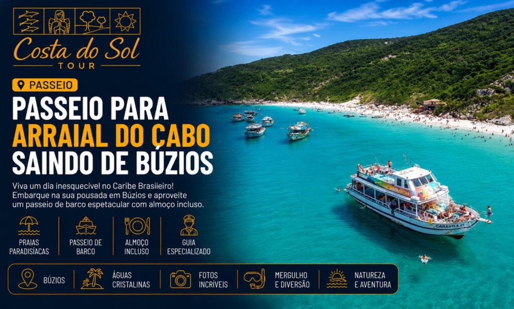 Passeio para Arraial do Cabo saindo de Búzios