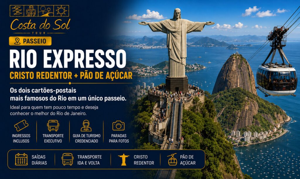Rio Expresso + Cristo Redentor + Pão de Açúcar