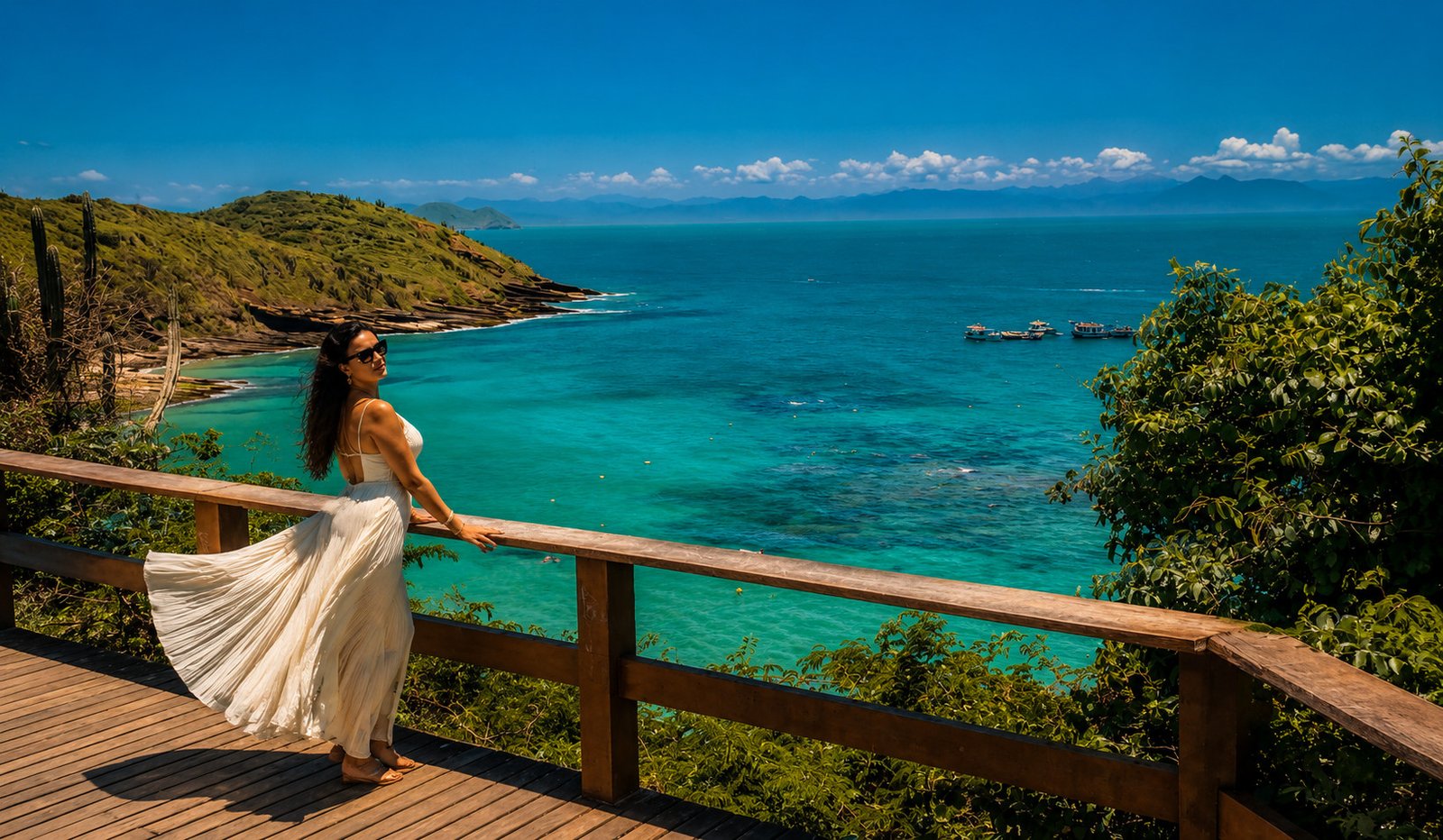 Mirante de João Fernandes em Búzios com vista panorâmica do mar e da península